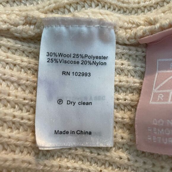 Adam Lippes Belted Embellished Ribbed Ivory Cardigan Sweater XS - Picture 7 of 11